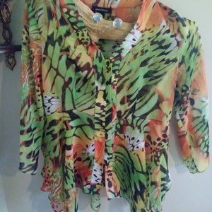 Stunning Ashley Stewart Butterfly Blouse!